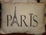 Eiffel Tower is A in Paris shabby style 9x7 pillow, handmade