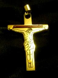 Jesus drawing cross pendant