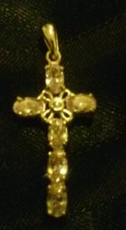 Sterling silver June birthstone cross pendant