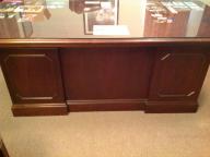 Executive Desk with glass top with credenza with glass top