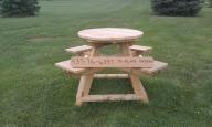 Treated lumber high top table