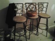 three bar stools