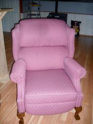 Mauve Queen Anne Chair With Bear Claw Front Legs