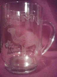 Camel Etched Glass Mug
