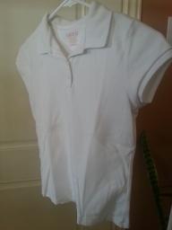 IZOD girls short sleeve shirt white size med 10-12 reg