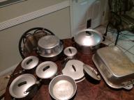 1935 set of wear-ever pots & pans  18 pcs.