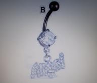 Angel belly button ring