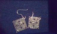 Antique Style Silver Dangle Earrings with clear backs