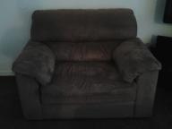 Microfiber couch, oversized chair and ottoman