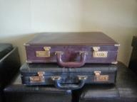 2 Leather Briefcases, Black and Brown