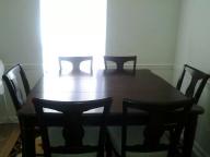 Pub height cherry wood dining table with 6 cushioned chairs!