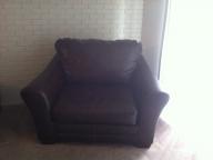 Leather conditioned 1 1/2 seat chair