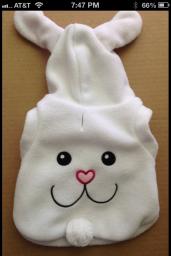 XXS Small Dog Outfit - White Bunny  (Item #18)