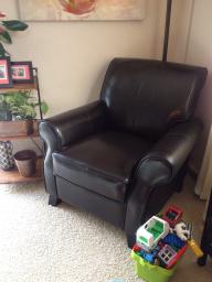 2 Black Leather Chairs