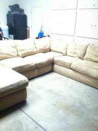 Sectional Microfiber Sand Colored Sofa set