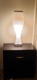 1 of 2 Black with silver accent night stands