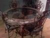 Round Granite Table - Glass Top w/4 Chairs