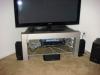 Silver TV Stand.  Holds up to 52