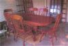 SOLID WOOD OAK FINISH DINING ROOM TABLE WITH 6 CHAIRS