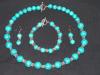Turquoise and Silver Necklace, Bracelet and Earrings Set