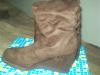 Brown wedge boot