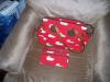 Dooney Betty Bag Red w/white ducks & Matching makeup bag