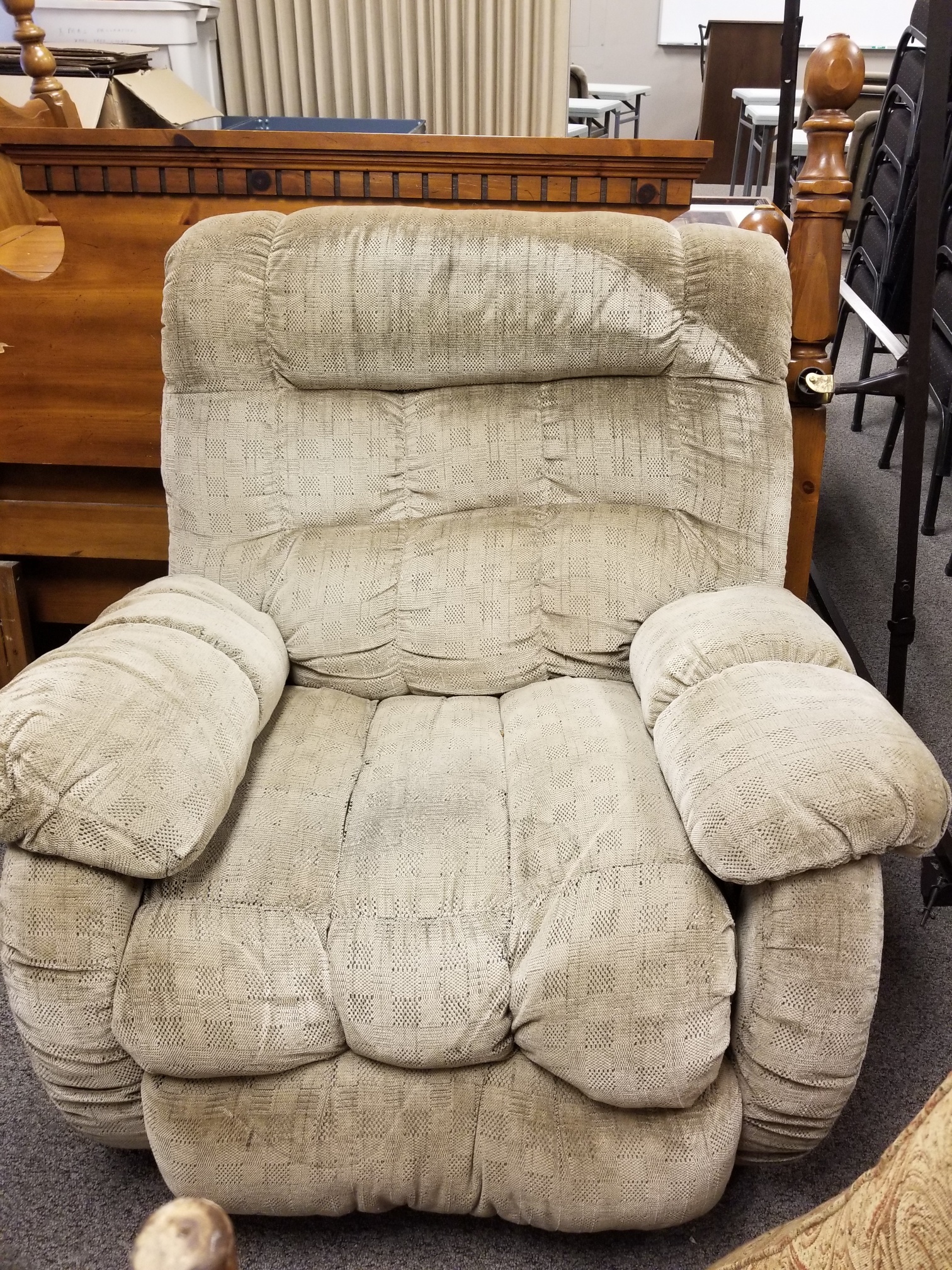 La-Z-Boy Puffy Fabric Covered Recliner