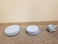 Blue Plastic Dishes - Service for 8
